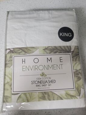 Stonewashed King Sheet Set in White